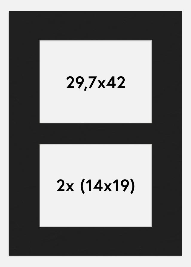 Paspartŭ Črna 29,7x42 cm - Kolaž 2 Slike (14x19 cm)