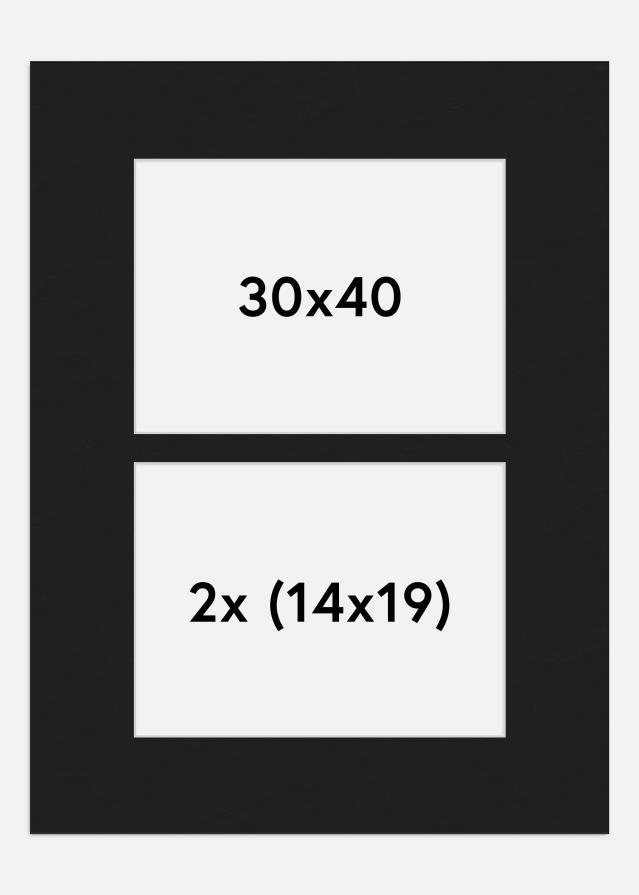 Paspartŭ Črna 30x40 cm - Kolaž 2 Slike (14x19 cm)