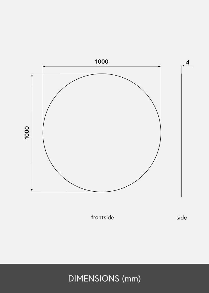 KAILA Okrogel Ogledalo 100 cm Ø