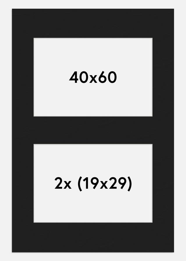 Paspartŭ Črna 40x60 cm - Kolaž 2 Slike (19x29 cm)