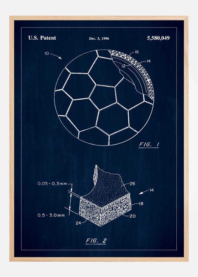 Patent Print - Football - Blue Poster