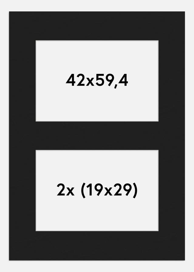 Paspartŭ Črna 42x59,4 cm - Kolaž 2 Slike (19x29 cm)