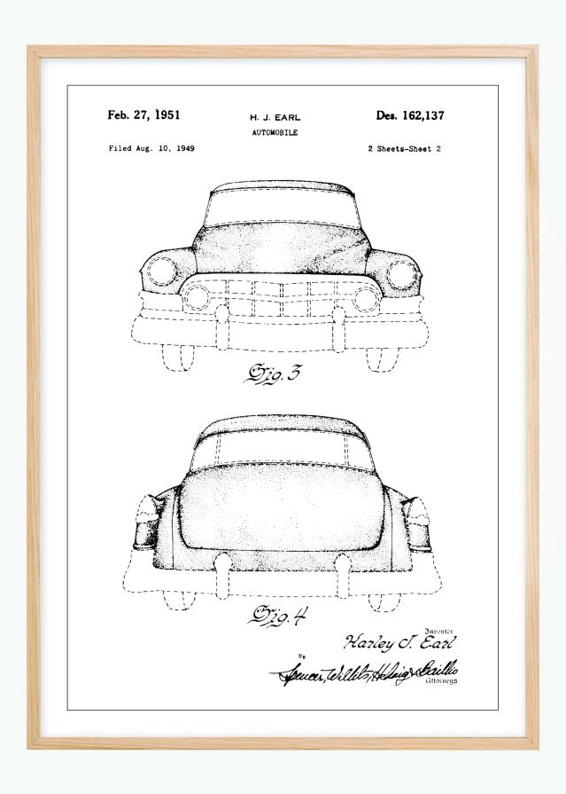 Risba patenta - Cadillac II Poster