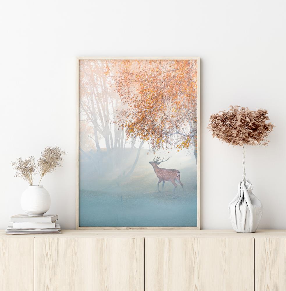 Elk Lost In Mist Poster