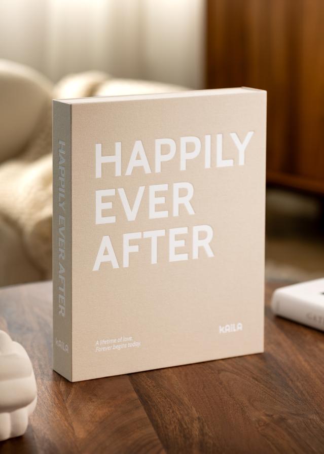 KAILA HAPPILY EVER AFTER Creme - Coffee Table Photo Album (60 čierne strani)