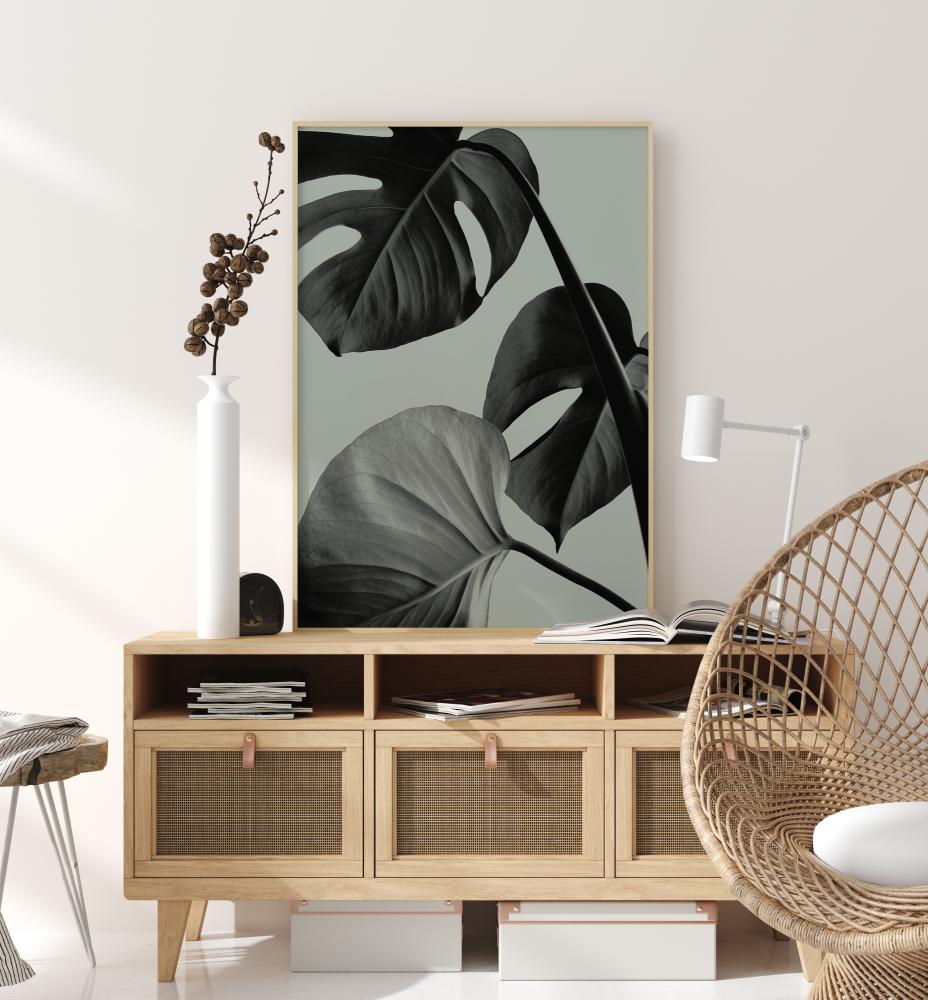 Monstera Teal I Poster