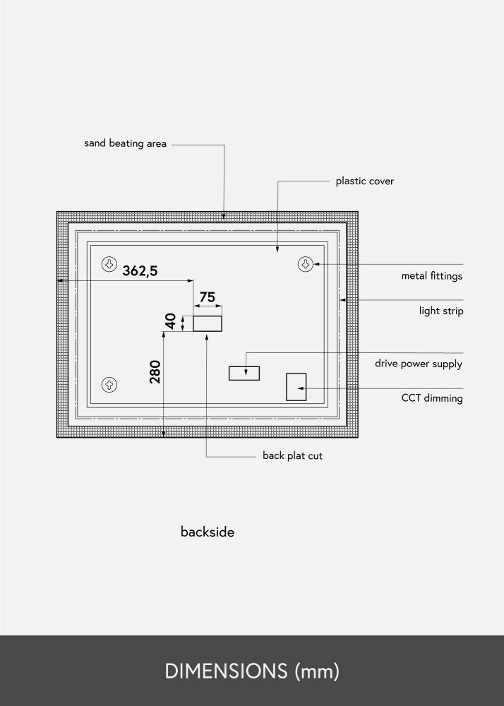 KAILA Ogledalo Rectangle II LED 60x80 cm