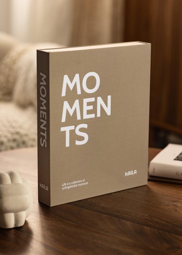 KAILA MOMENTS Grey - Coffee Table Photo Album (60 čierne Strani / 30 listov)