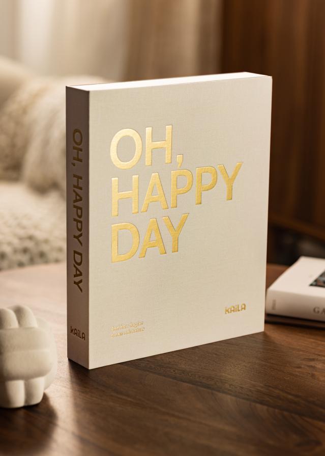 KAILA OH HAPPY DAY Creme - Coffee Table Photo Album (60 čierne strani)