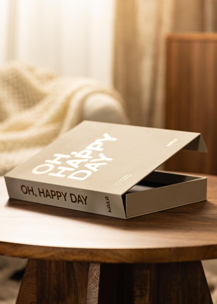 KAILA OH HAPPY DAY Creme - Coffee Table Photo Album (60 čierne strani)