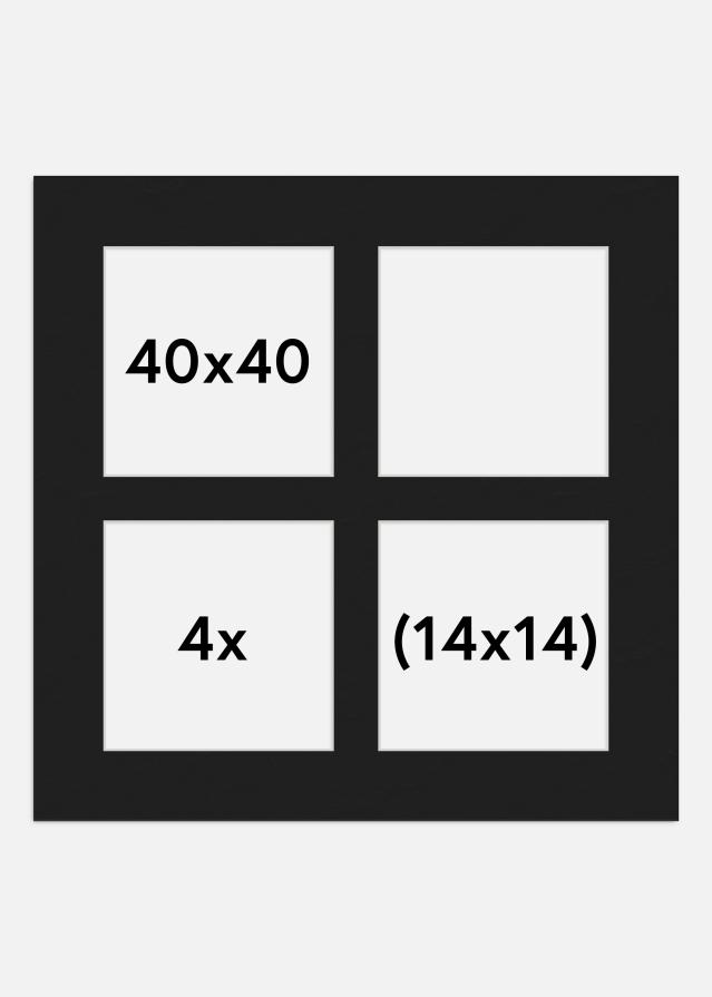 Paspartŭ Črna 40x40 cm - Kolaž 4 Slike (14x14 cm)