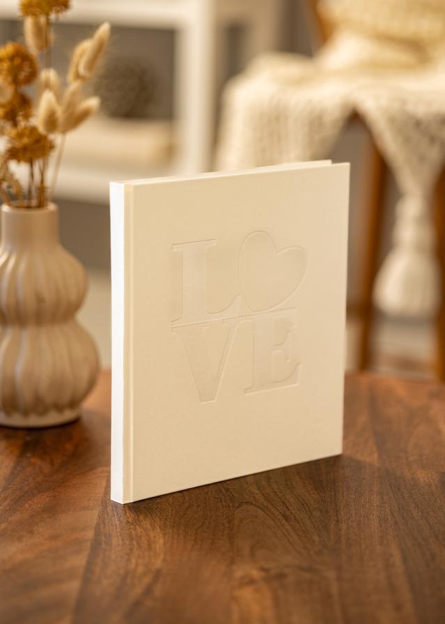 White Love Knjiga gostov - 23x25 cm (176 Beli Strani / 88 listov)