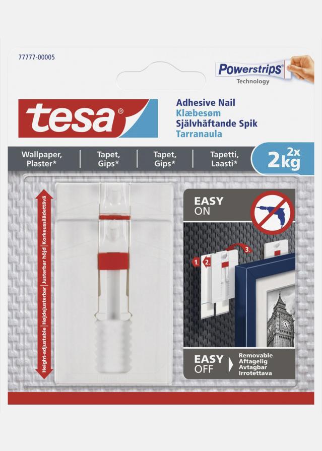 Tesa - Nastavljiv samolepilni žebljiček za vse vrste sten (max 2x2kg)