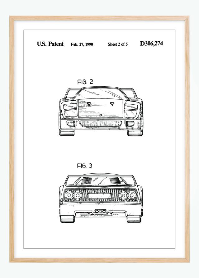 Risba patenta - Ferrari F40 III Poster