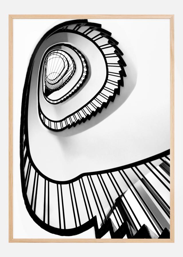 Spiral stairs BW Poster