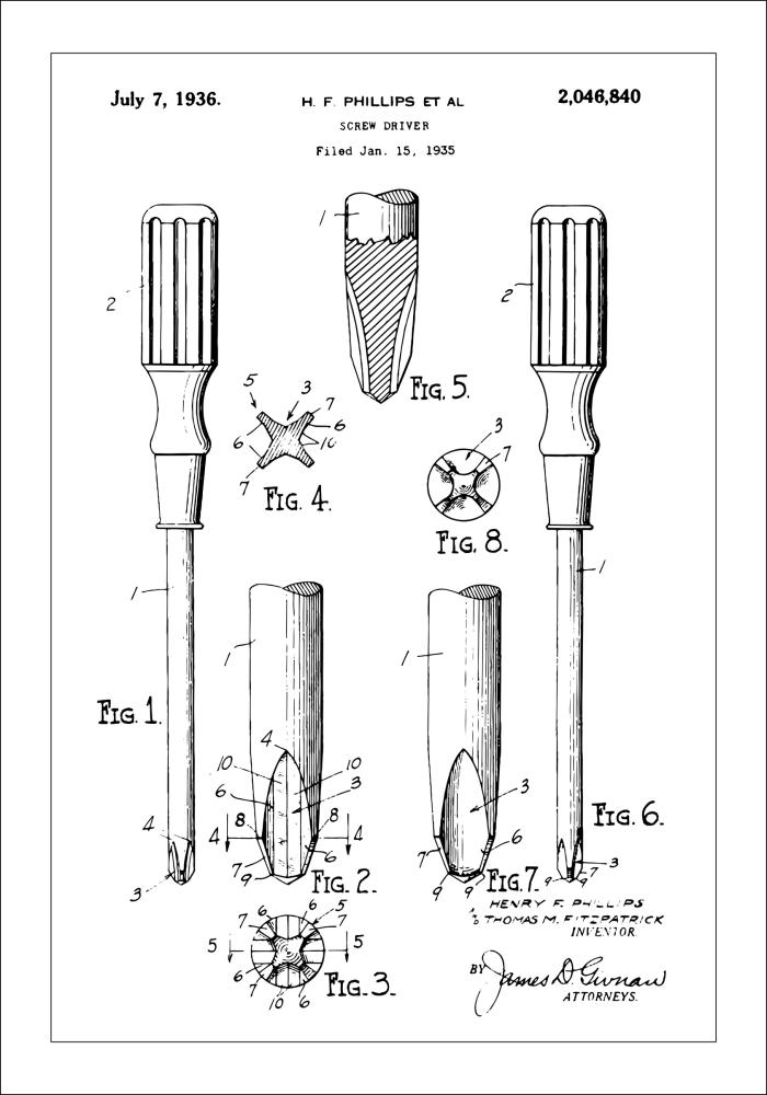Risba patenta - Izvijač Poster