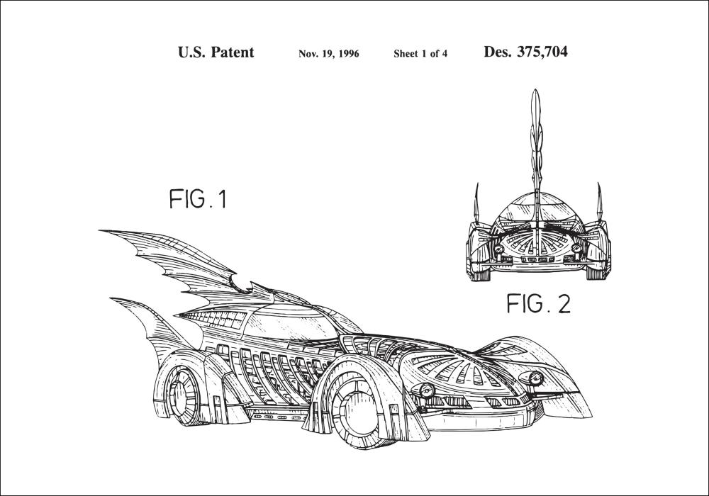 Risba patenta - Batman - Batmobile 1996 v Poster