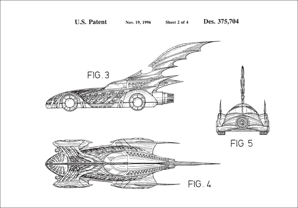 Risba patenta - Batman - Batmobile 1996 II Poster