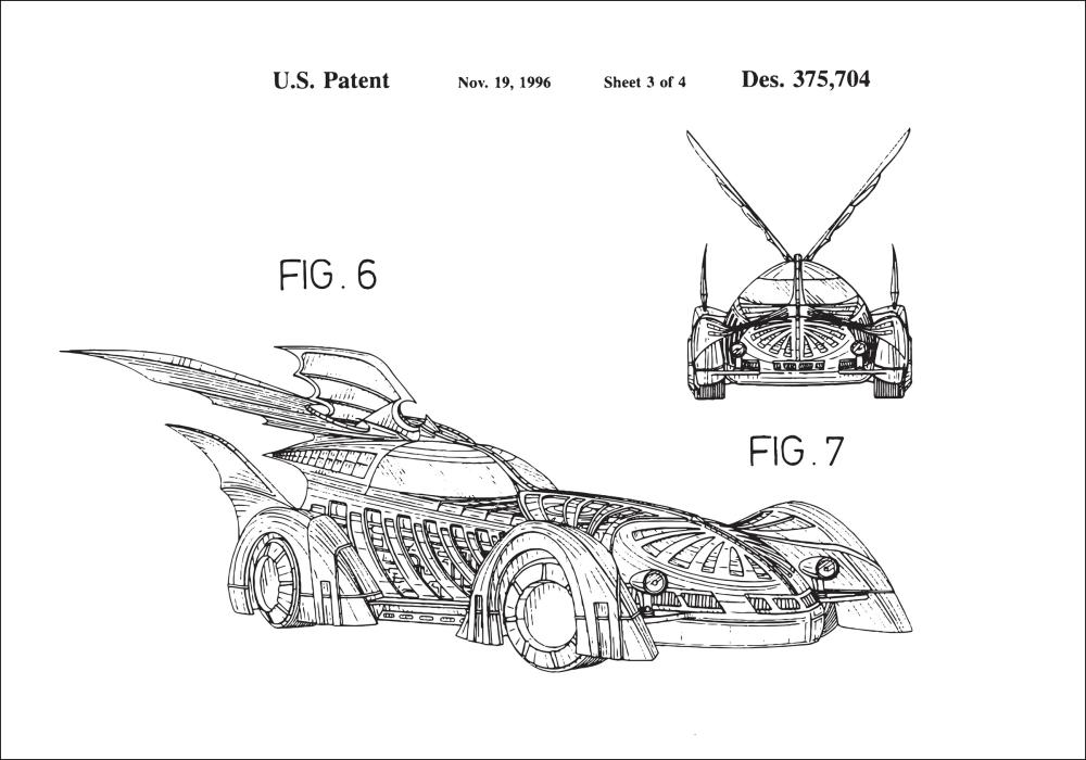 Risba patenta - Batman - Batmobile 1996 III Poster