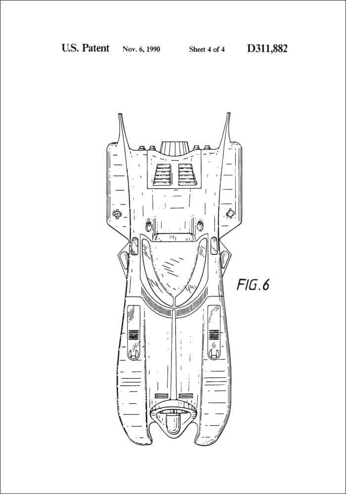 Risba patenta - Batman - Batmobile 1990 IIII Poster