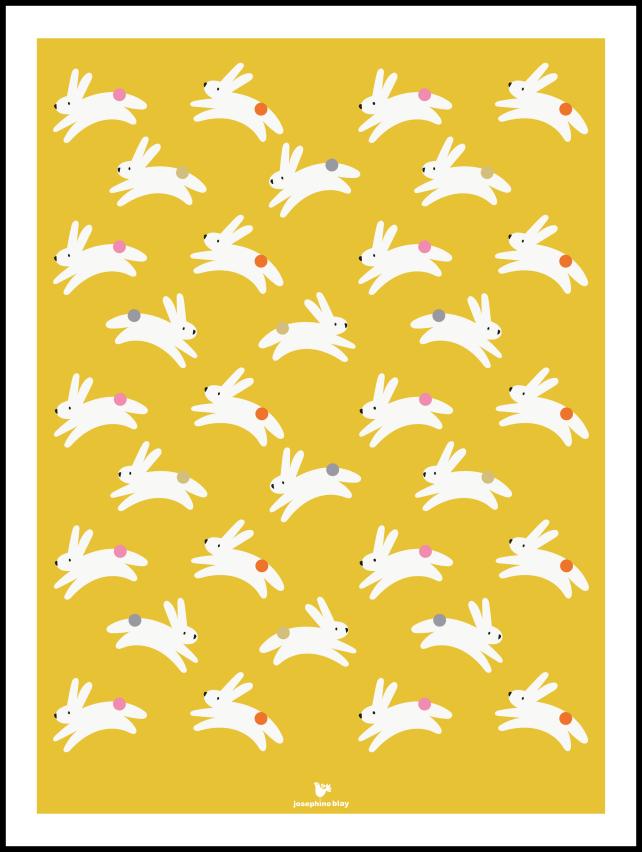 Rabbit - yellow Poster