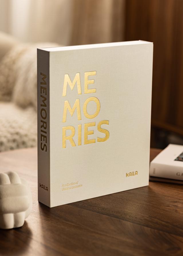 KAILA MEMORIES Cream - Coffee Table Photo Album (60 čierne Strani / 30 listov)