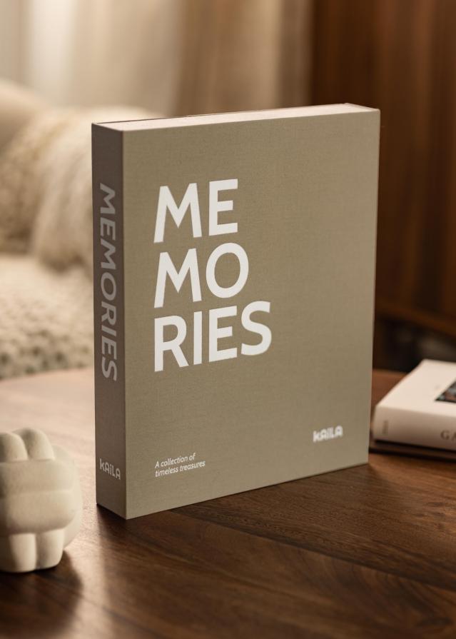 KAILA MEMORIES Grey/White - Coffee Table Photo Album (60 čierne Strani)