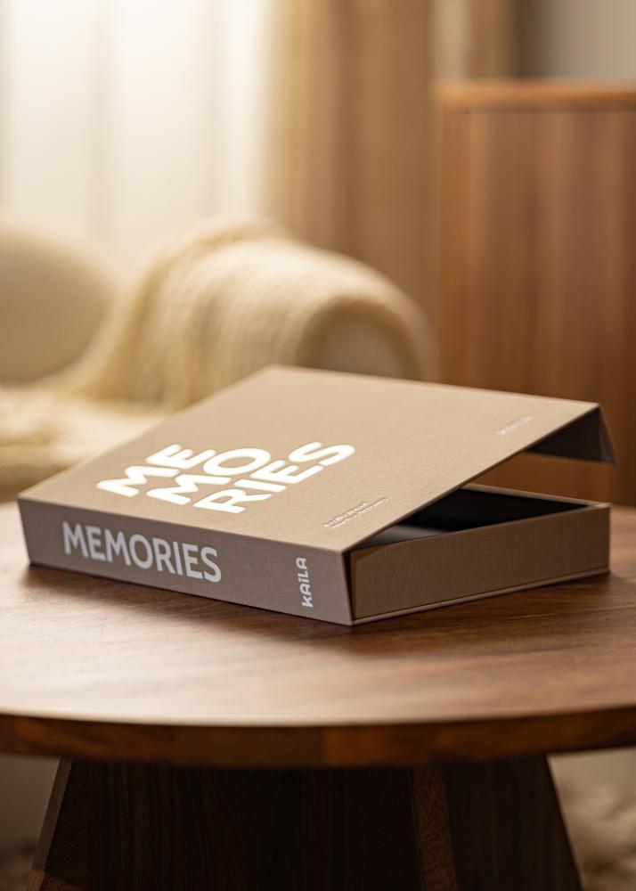 KAILA MEMORIES Grey/White - Coffee Table Photo Album (60 čierne Strani)